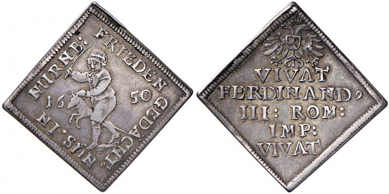 Ferdinand III. 1637 - 1657
Ag-Dukatenabschlag / Klippe, 1650. zum Andenken an de...