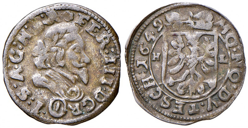 Ferdinand III. 1637 - 1657
Ag-Kreuzer, 1649 HL. Avers ohne Innenkreis
Teschen
0,...