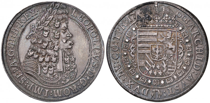 Leopold I. 1657 - 1705
Taler, 1700. Hall
28,58g
Her. 648
vz/stgl