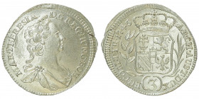 Maria Theresia 1740 - 1780
3 Kreuzer, 1743. Wien
1,57g
Fr. 266, Her. 1301, Eyp. 34a/2
f.stgl