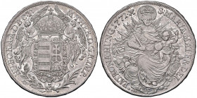 Maria Theresia 1740 - 1780
Madonnentaler, 1771 EvM(K)D. Kremnitz
28,04g
Fr. 1070, Her. 598, Eyp. 304/6
f.vz/vz