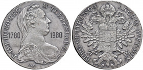 Maria Theresia 1740 - 1780
Taler, 1780. Restrike / Galvano, auf das 200 jährige Jubiläum.
Günzburg
20,51g
Hafner.: --.
vz
