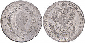 Joseph II. als Alleinregent 1780 - 1790
20 Kreuzer, 1789 F. Hall
6,66g
Her. 262
f.stgl