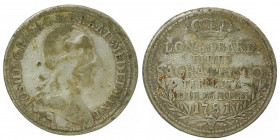 Joseph II. als Alleinregent 1780 - 1790
Lira, 1781. Mailand
6,00g
Montenegro 117, C.N.I. V / 406/14
s/ss