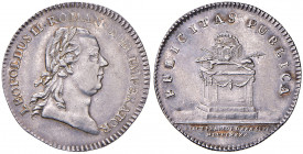 Leopold II. 1790 - 1792
Ag - Jeton, 1790. auf seine Krönung zum römischen König in Frankfurt/Main, im Avers Geharnischtes Brustbild nach rechts // FEL...