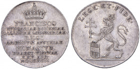 Franz II. 1792 - 1806
Ag - Jeton, 1792. auf die Krönung in Prag, Ø 24,50 mm.
Prag
4,38g
Novák II-XVI-R-3-b
vz
