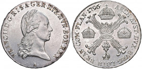 Franz II. 1792 - 1806
Kronentaler, 1796 A. Wien
29,68g
Her. 466
vz/stgl