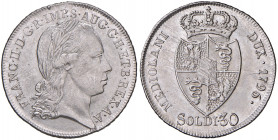 Franz II. 1792 - 1806
30 Soldi, 1796. Mailand
7,33g
Her. 616
f.vz/vz