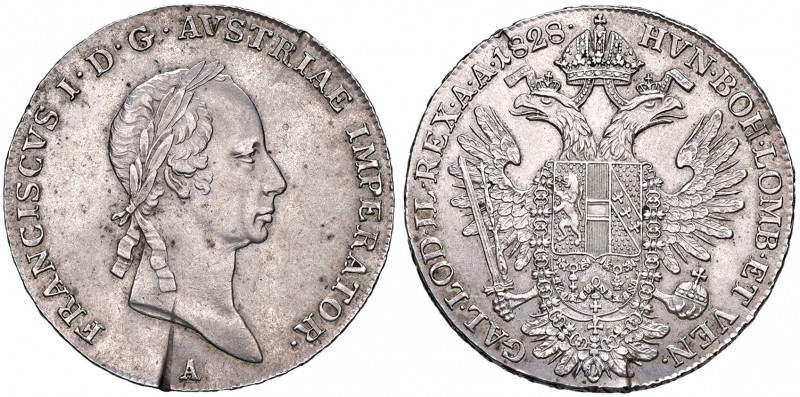Franz I. 1806 - 1835
1/2 Taler, 1828 A. Wien
14,05g
Fr. 260
Stempelbruch
ss/f.vz