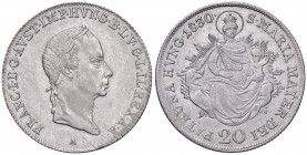 Franz I. 1806 - 1835
20 Kreuzer, 1830 A. für Ungarn
Wien
6,72g
Fr. 559
vz