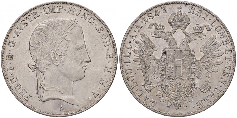 Ferdinand I. 1835 - 1848
Taler, 1843 A. Wien
28,17g
Fr. 770
vz