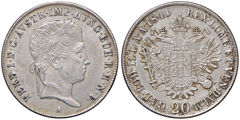 Ferdinand I. 1835 - 1848
20 Kreuzer, 1841 A. Wien
6,67g
Fr. 813
vz