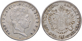 Ferdinand I. 1835 - 1848
20 Kreuzer, 1841 A. Wien
6,67g
Fr. 813
vz