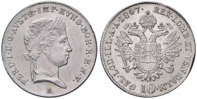 Ferdinand I. 1835 - 1848
10 Kreuzer, 1847 E. Karlsburg
3,80g
Fr. 869
min. Zainende am Rand
stgl