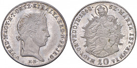 Ferdinand I. 1835 - 1848
10 Krajczar, 1848 KB. Kremnitz
3,92g
Fr. 1074
f.stgl