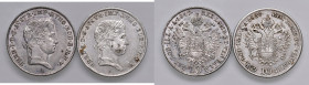 Ferdinand I. 1835 - 1848
Lot. 2 Stück 10 Kreuzer 1837 A, 1847 A.
a. ca 3,89g
ss/vz