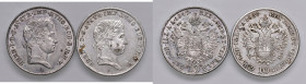 Ferdinand I. 1835 - 1848
Lot. 2 Stück 10 Kreuzer 1837 A, 1847 A.
a. ca 3,89g
ss/vz