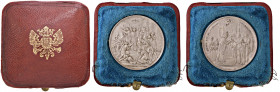 Franz Joseph I. 1848 - 1916
Firm - Medaille, o. Jahr (ca. 1880). Avers.: Firmungsszene / Pfingstwunder, mit zwei Randpunzen: JC und (Kopf) zwischen 2A...