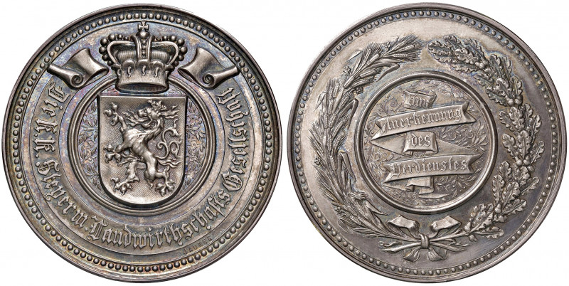 Franz Joseph I. 1848 - 1916
Ag-Medaille, o.Jahr (um 1880-1890). der Steyermärkis...