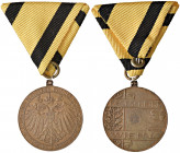 Franz Joseph I. 1848 - 1916
Schützenmedaille, 1898. auf das 5. Österreichische Bundesschießen in Wien, Typ: " Festscheibe Wien " mit Originalöse ( Bro...