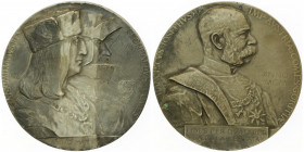 Franz Joseph I. 1849 - 1916
Bronzemedaille, 1900. versilbert, an die 400 Jahrfeier der österr. Herrschaft über Görz. Maximilian und Graf Leonhart, Dm ...