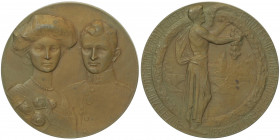 Franz Joseph I. 1849 - 1916
Bronzemedaille, 1911. von Kounitzky, Zita zu Ihre Hochzeit mit Kronprinz Karl in Schwazau, Dm 55 mm, mattiert
Wien
66,56g
...