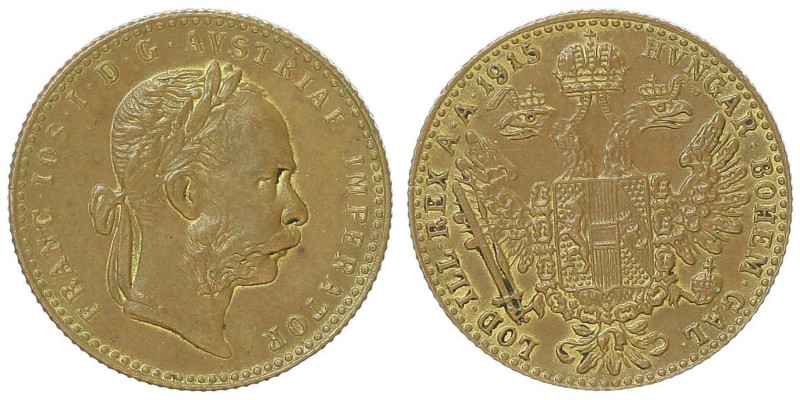 Franz Joseph I. 1848 - 1916
Dukat, 1915. Kupfer vergoldet
2,61g
ss/vz