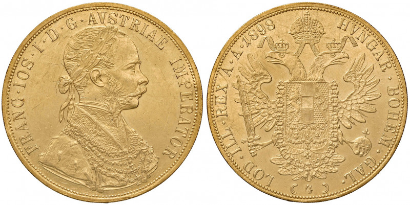 Franz Joseph I. 1848 - 1916
4 Dukaten, 1898. Wien
13,91g
Fr. 1147
ss