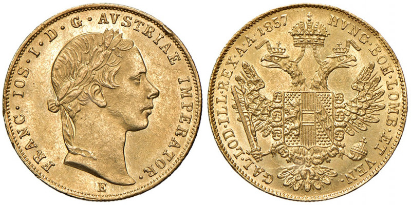Franz Joseph I. 1848 - 1916
Dukat, 1857 E. Karlsburg
3,53g
Fr. 1184
kleiner Rand...