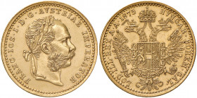 Franz Joseph I. 1848 - 1916
Dukat, 1875. Wien
3,52g
Fr. 1234
f.stgl