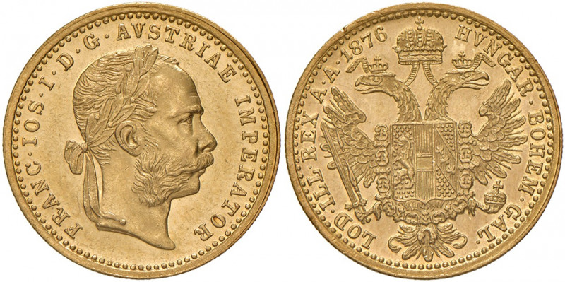 Franz Joseph I. 1848 - 1916
Dukat, 1876. Wien
3,50g
Fr. 1235
vz/stgl
