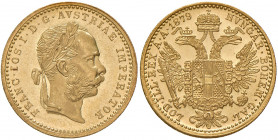 Franz Joseph I. 1848 - 1916
Dukat, 1879. Wien
3,49g
Fr. 1238
f.stgl/stgl