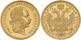 Franz Joseph I. 1848 - 1916
Dukat, 1886. Wien
3,52g
Fr. 1245
f.stgl/stgl