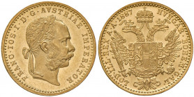 Franz Joseph I. 1848 - 1916
Dukat, 1887. Wien
3,50g
Fr. 1246
f.stgl/stgl
