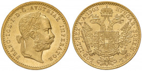 Franz Joseph I. 1848 - 1916
Dukat, 1903. Wien
3,52g
Fr. 1262
f.stgl/stgl