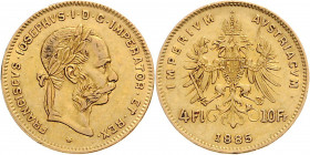 Franz Joseph I. 1848 - 1916
4 Gulden, 1885. Wien
3,21g
Fr. 1335
ss