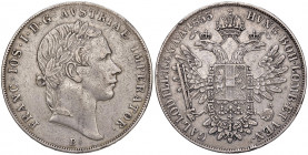 Franz Joseph I. 1848 - 1916
Taler, 1853 B. Kremnitz
25,91g
Fr. 1351
min. Randfehler
ss