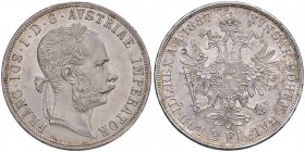Franz Joseph I. 1848 - 1916
2 Gulden, 1887. Wien
24,80g
Fr. 1386
win. Kratzer im Avers
vz/stgl