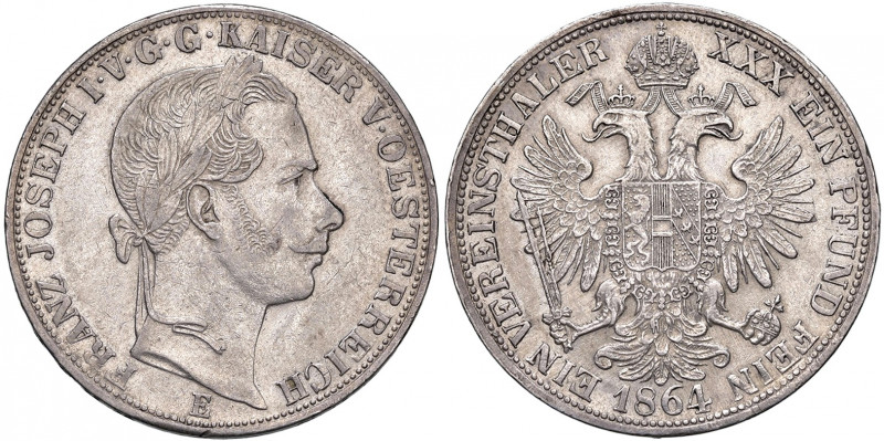 Franz Joseph I. 1848 - 1916
Vereinstaler, 1864 V. Venedig
18,50g
Fr. 1420
ss