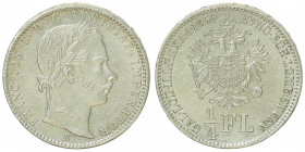 Franz Joseph I. 1848 - 1916
1/4 Gulden, 1859 B. Kremnitz
5,37g
Fr. 1525
vz/stgl