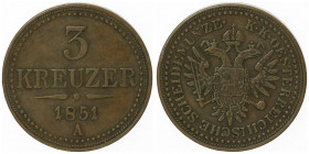 Franz Joseph I. 1848 - 1916
3 Kreuzer, 1851 A. Wien
16,54g
Fr. 1627
ss