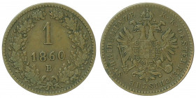Franz Joseph I. 1848 - 1916
1 Kreuzer, 1860 B. Kremnitz
3,20g
Fr. 1655
ss