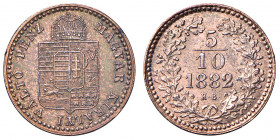 Franz Joseph I. 1848 - 1916
5/10 Krajczar, 1882 K-B. Kremnitz
1,61g
Fr. 1847
stgl