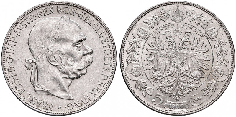 Franz Joseph I. 1848 - 1916
5 Kronen, 1900. Wien
24,06g
Fr. 1959
vz/vz+