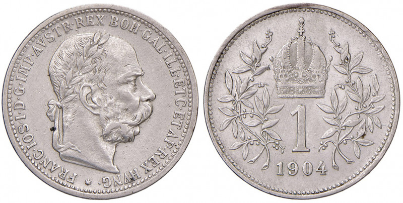 Franz Joseph I. 1848 - 1916
1 Krone, 1904. Wien
5,00g
Fr. 1977
vz