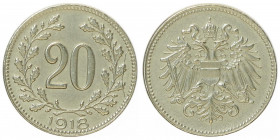 Karl I. 1916 - 1918
20 Heller, 1918. Probe in Gammametal
Wien
3,38g
Her. 4, Fr. --, ANK --.
vz