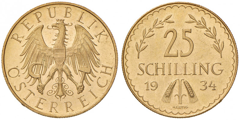 25 Schilling, 1934
1. Republik 1918 - 1933 - 1938. Wien. 5,90g
Her. 24
vz/stgl