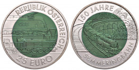 25 Euro, 2004
2. Republik 1945 - heute. Semmeringbahn. Wien
17,15g
ANK 2021, Nr. 2
stgl