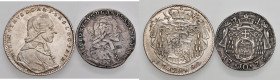 Hieronymus Graf von Colloredo 1772 - 1803
Erzbistum Salzburg. Lot. 2 Stück, 10 Kreuzer 1776, 20 Kreuzer 1790.
3,35g, 6,66g
ss/vz