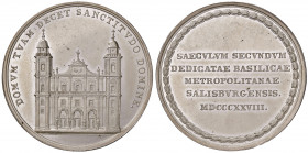 Augustin Gruber 1823 - 1835
Erzbistum Salzburg. Ag-Medaille, 1828. auf das 200jährige Jubiläum des Domes 1628-1828. Ansicht des Domes mit Blick auf di...